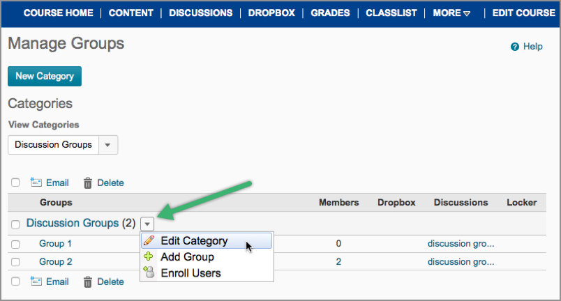 Edit a Category for Groups Edit a Category for Groups