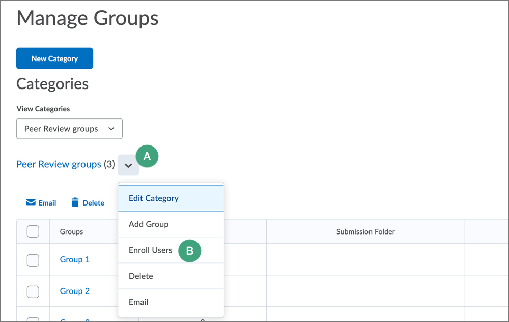 pathway to enroll users through dropdown menu