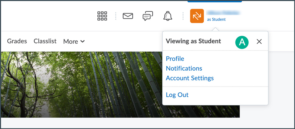 select x link to cancel student view
