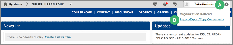 Import/Export/Copy Components link Import/Export/Copy Components link