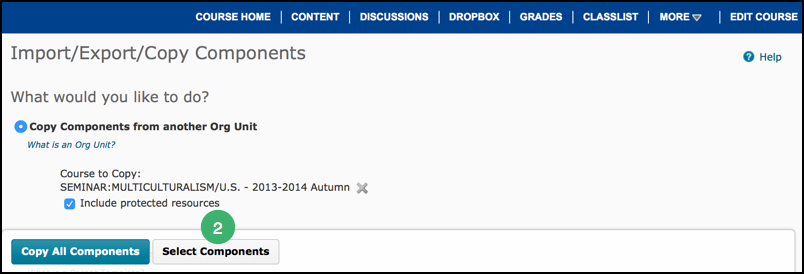 Copy select components from a course Copy select components from a course