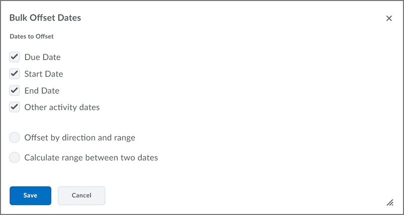 bulk offset dates bulk offset dates