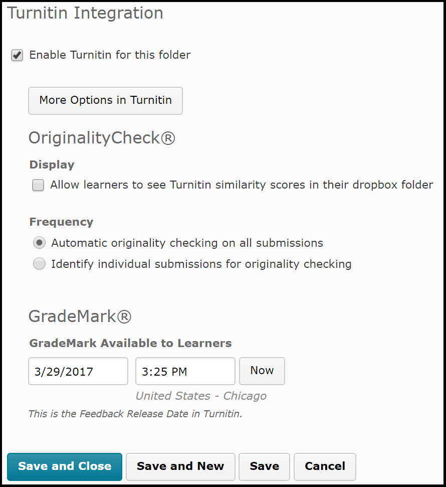 OriginalityChecking Display Options OriginalityChecking Display Options