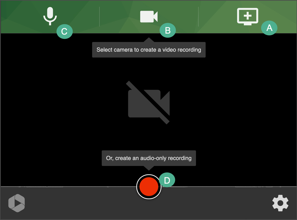 screenshot of capture recording interface