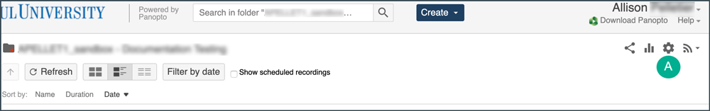 gear icon to edit folder settings gear icon to edit folder settings