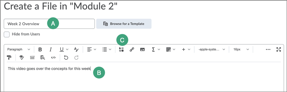 create a file and insert stuff