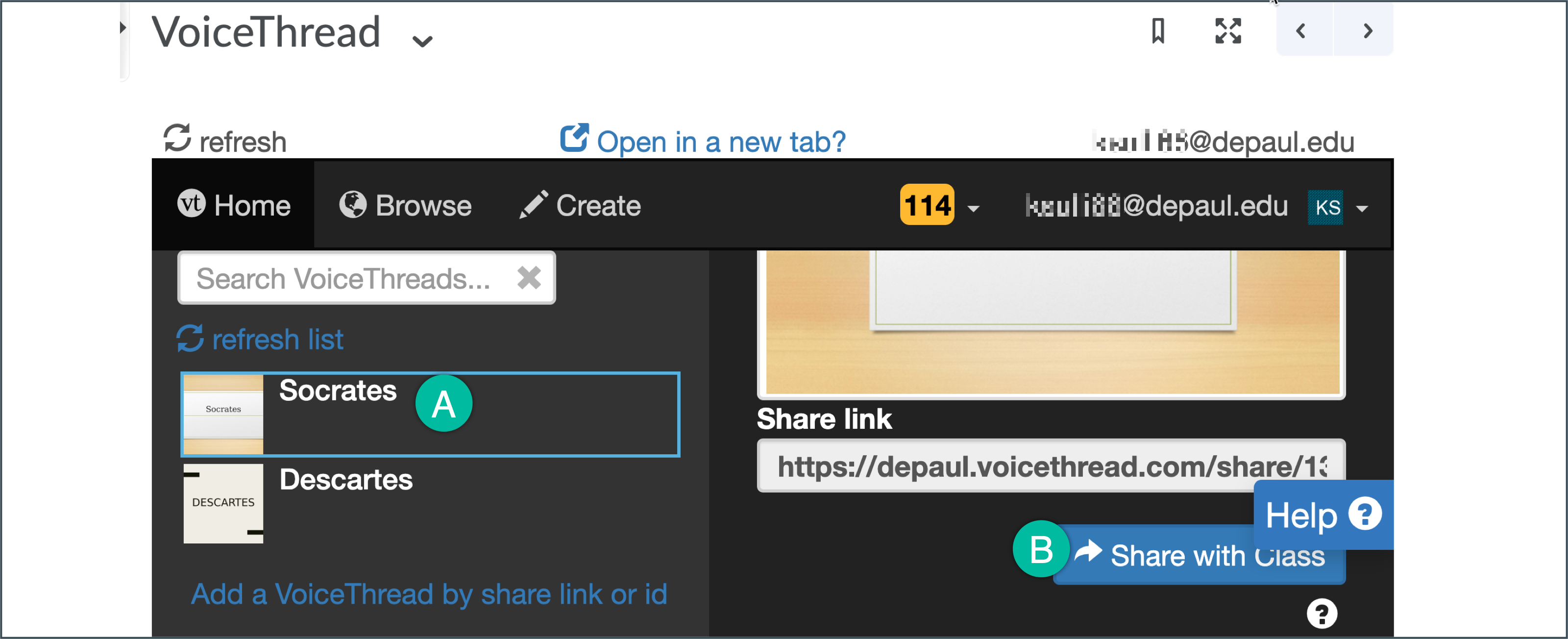 share the VoiceThread with the class share the VoiceThread with the class