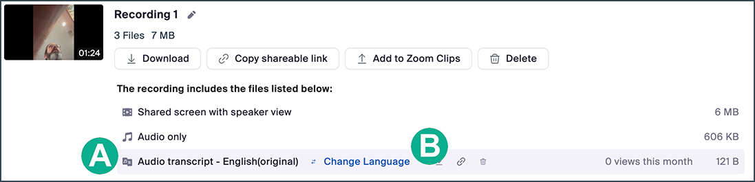 locating the change language feature in audio transcripts