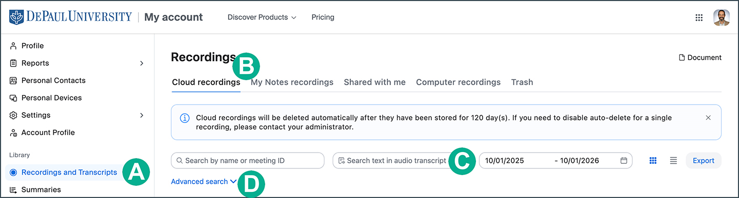 searching for text in an audio transcript