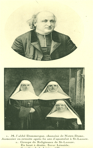 Sœurs de Marie-Joseph, prison chaplain Alphonse Dommergue and three sisters